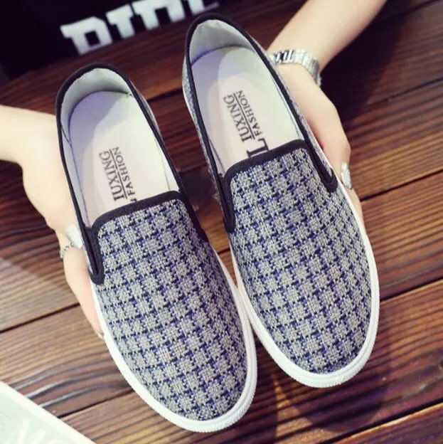 JEIKY. Ladies Paris Vintage CD Checkered Loafers Slip Ons